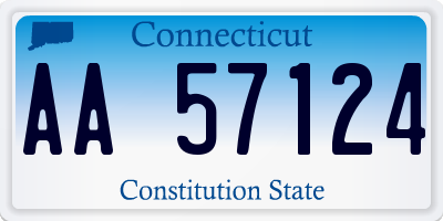 CT license plate AA57124