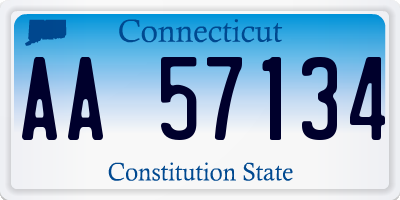 CT license plate AA57134