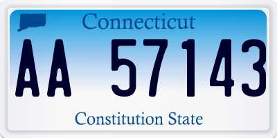 CT license plate AA57143