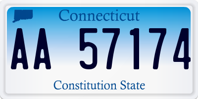 CT license plate AA57174