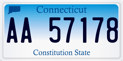 CT license plate AA57178