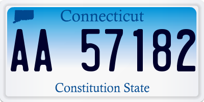 CT license plate AA57182