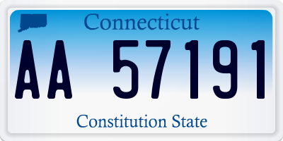 CT license plate AA57191