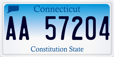 CT license plate AA57204