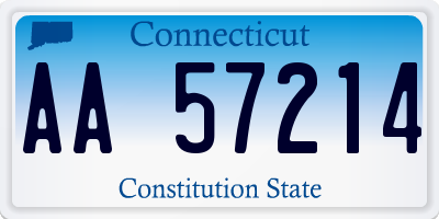 CT license plate AA57214