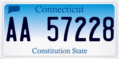 CT license plate AA57228