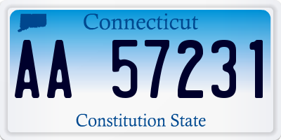 CT license plate AA57231