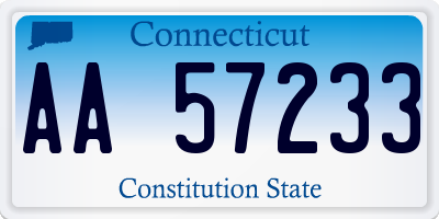 CT license plate AA57233