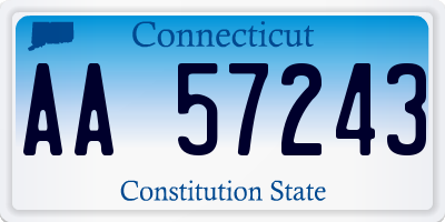 CT license plate AA57243