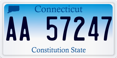 CT license plate AA57247