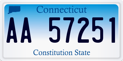 CT license plate AA57251