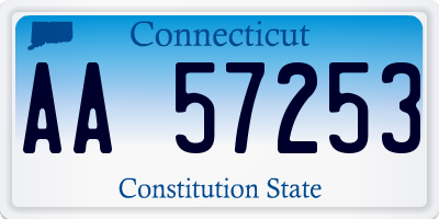 CT license plate AA57253