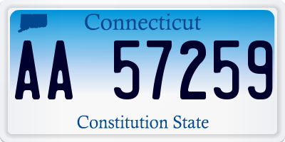 CT license plate AA57259