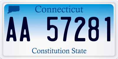 CT license plate AA57281