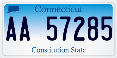 CT license plate AA57285