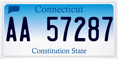 CT license plate AA57287