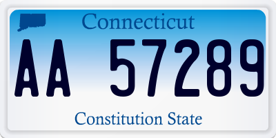 CT license plate AA57289