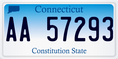 CT license plate AA57293