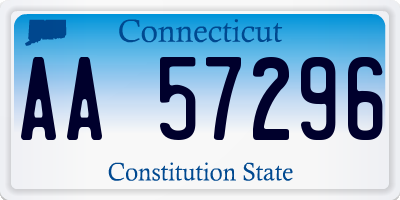 CT license plate AA57296