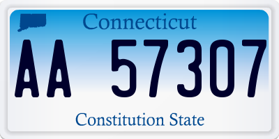 CT license plate AA57307