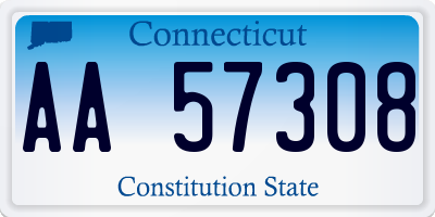 CT license plate AA57308