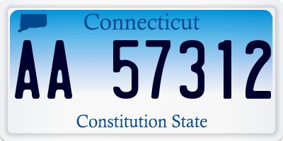 CT license plate AA57312