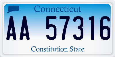 CT license plate AA57316