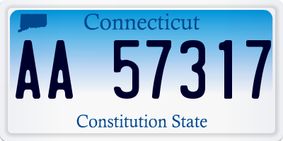 CT license plate AA57317