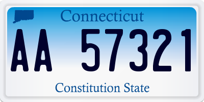 CT license plate AA57321