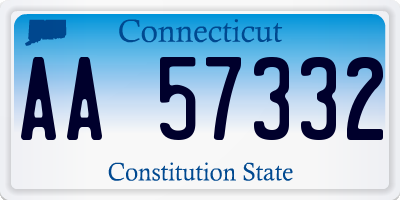 CT license plate AA57332