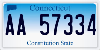 CT license plate AA57334