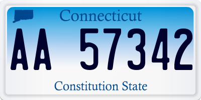 CT license plate AA57342