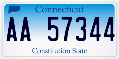 CT license plate AA57344