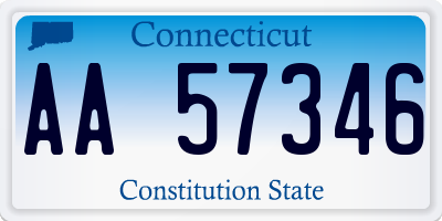 CT license plate AA57346