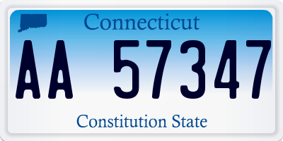 CT license plate AA57347