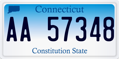 CT license plate AA57348