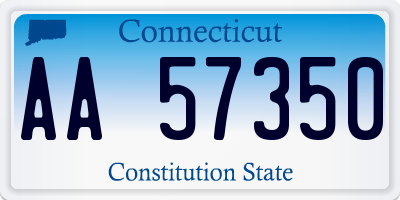 CT license plate AA57350