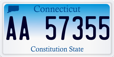 CT license plate AA57355