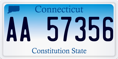 CT license plate AA57356