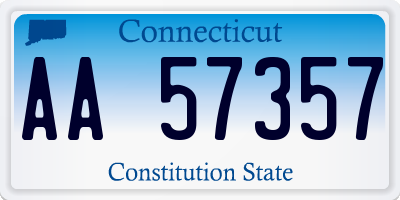 CT license plate AA57357