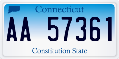 CT license plate AA57361