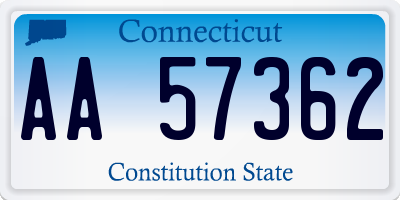 CT license plate AA57362