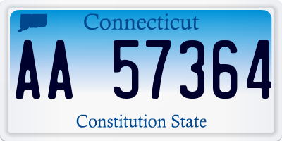 CT license plate AA57364