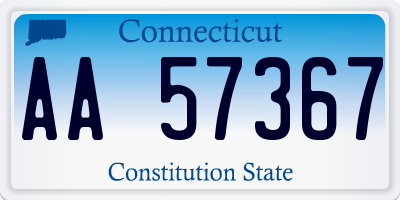 CT license plate AA57367