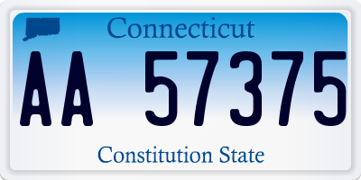 CT license plate AA57375