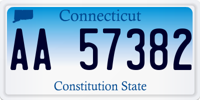 CT license plate AA57382