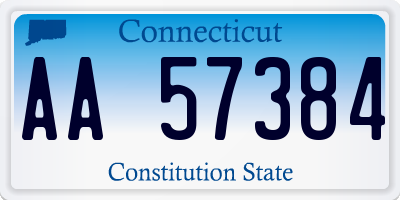 CT license plate AA57384