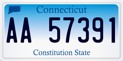 CT license plate AA57391