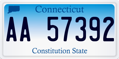 CT license plate AA57392