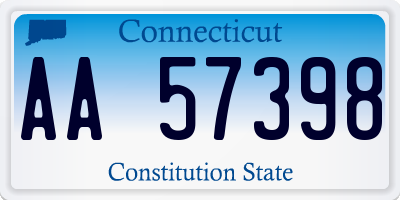 CT license plate AA57398